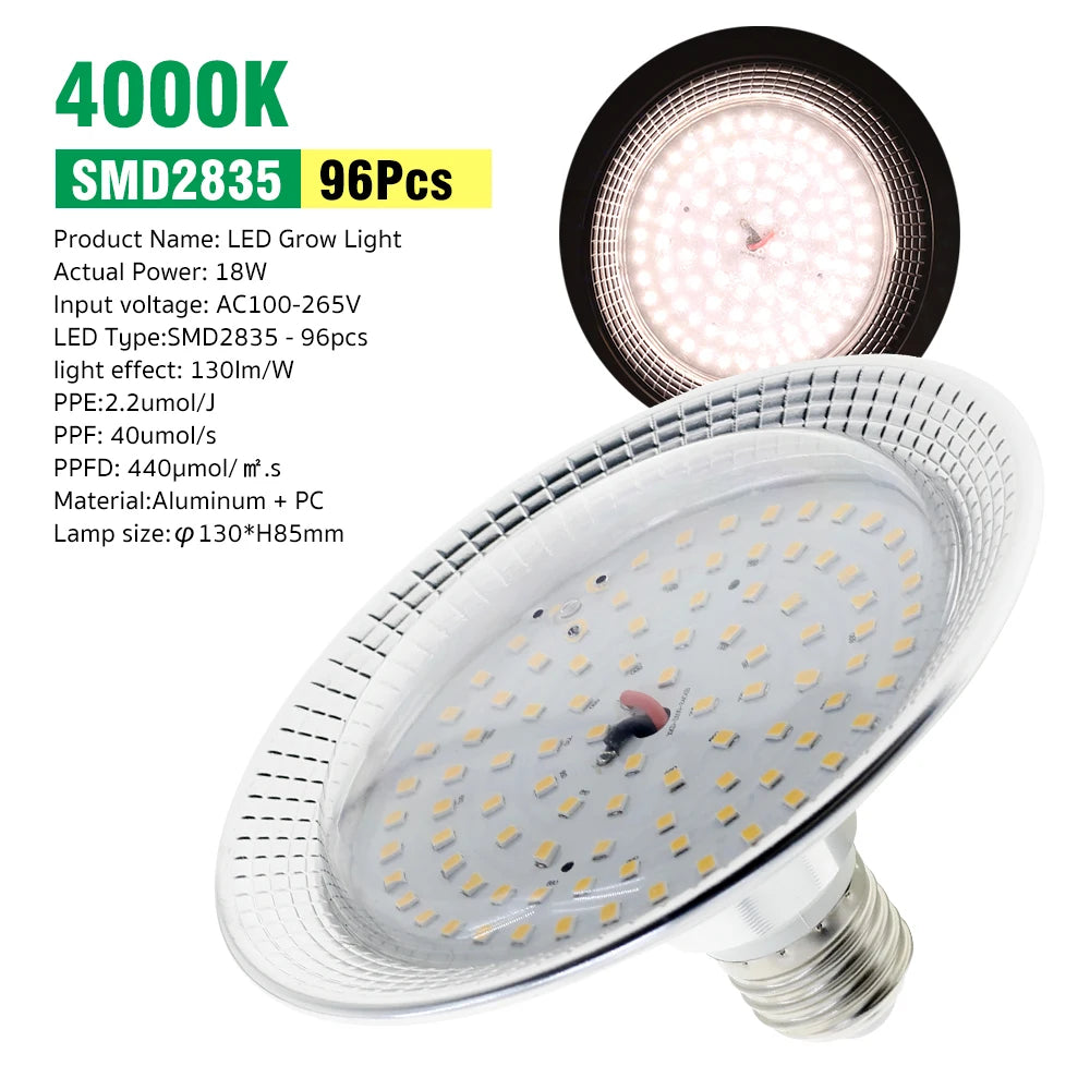 SunSprout Grow Bulb | 18W Full Spectrum E27 LED Plant Light