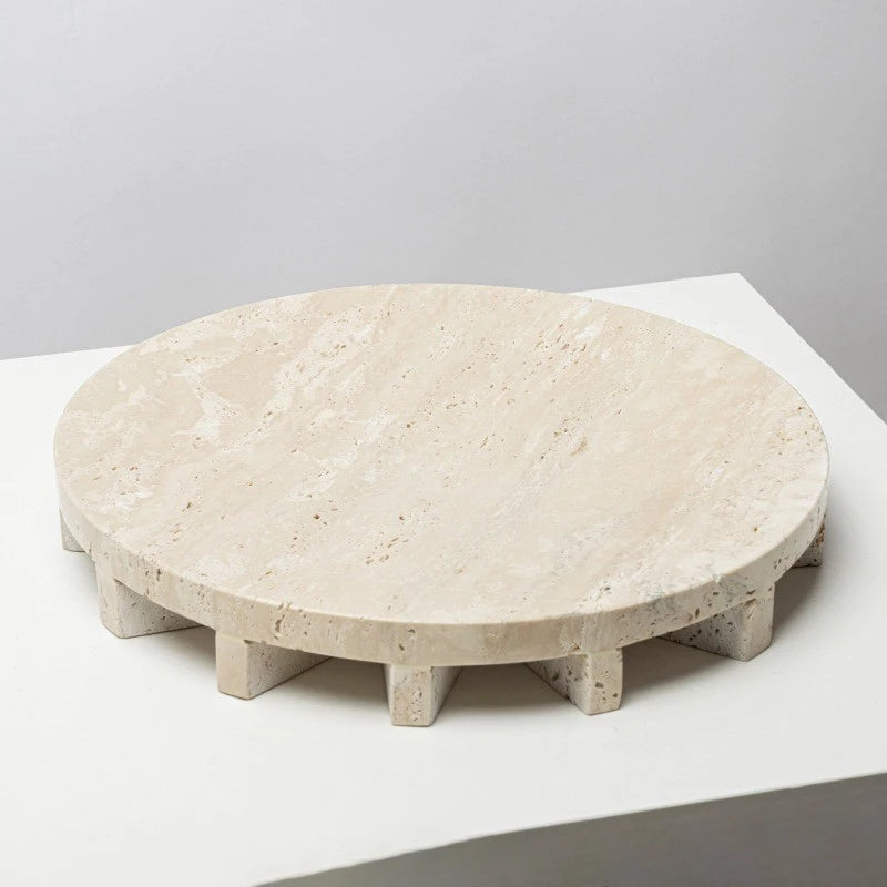 Pebble Stone Sculptural Tray | Marble-Effect Landscape Decor Tray