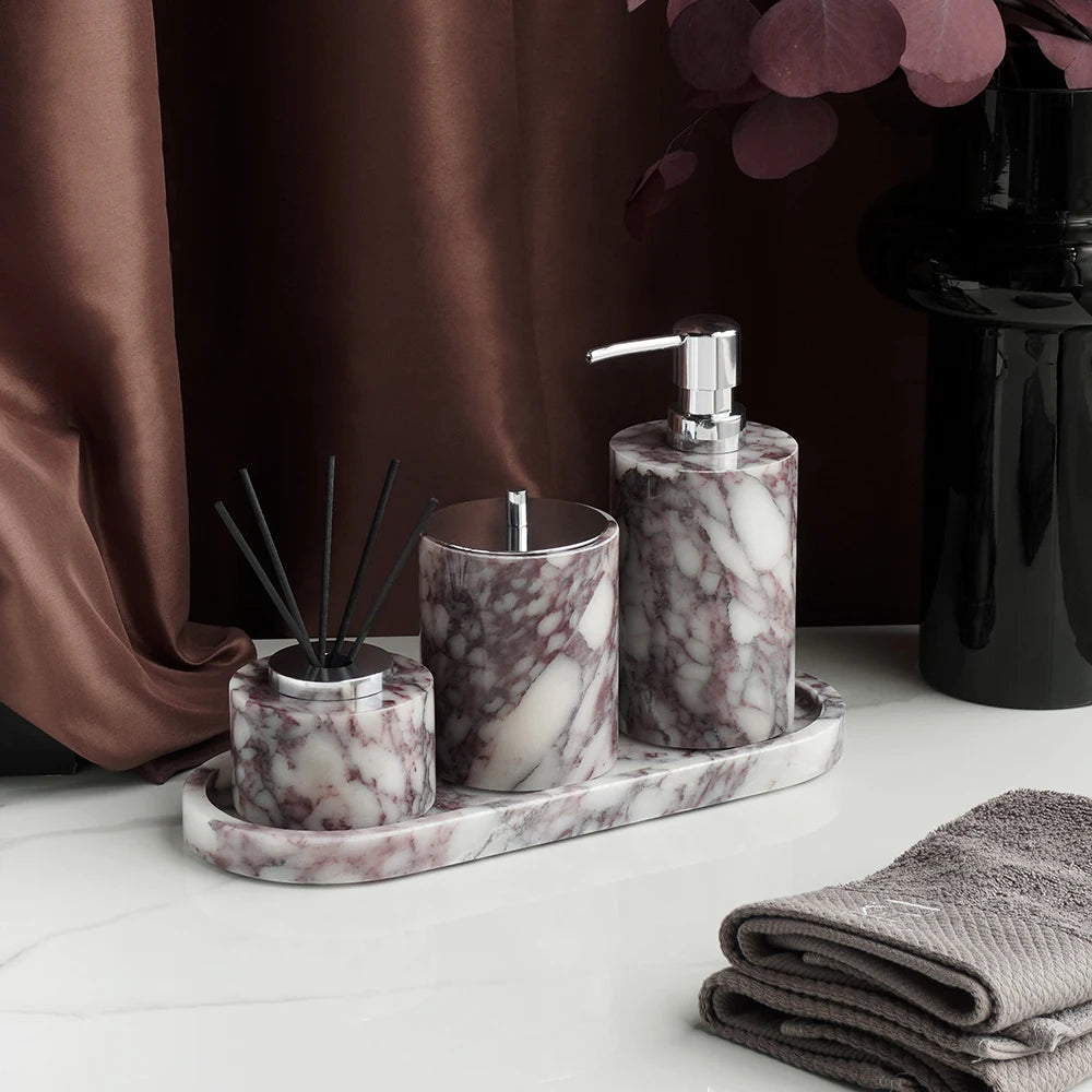 Viola Marble Bathroom Collection | Purple-Veined Natural Marble Accessories
