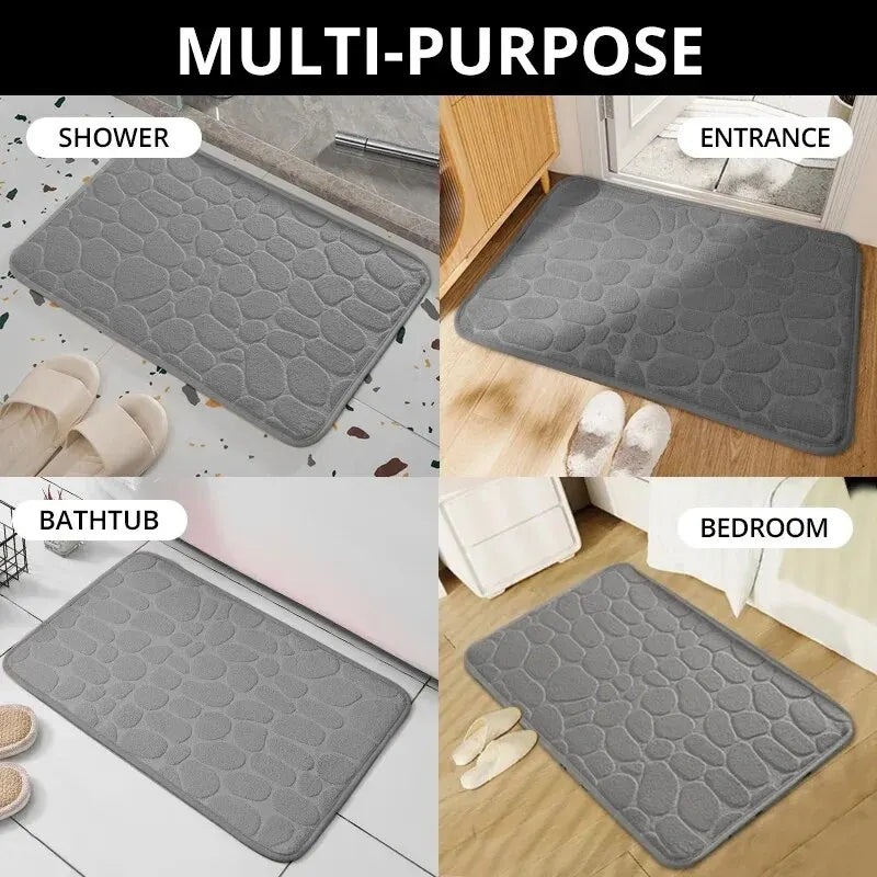 StoneStep Bath Mat | Embossed Pebble Anti-Slip Floor Mat