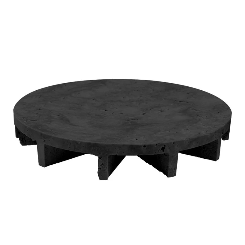 Pebble Stone Sculptural Tray | Marble-Effect Landscape Decor Tray