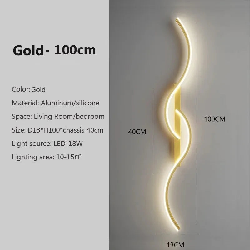 Ripple LED Wall Sconce | Wavy Minimalist Bedside Wall Light