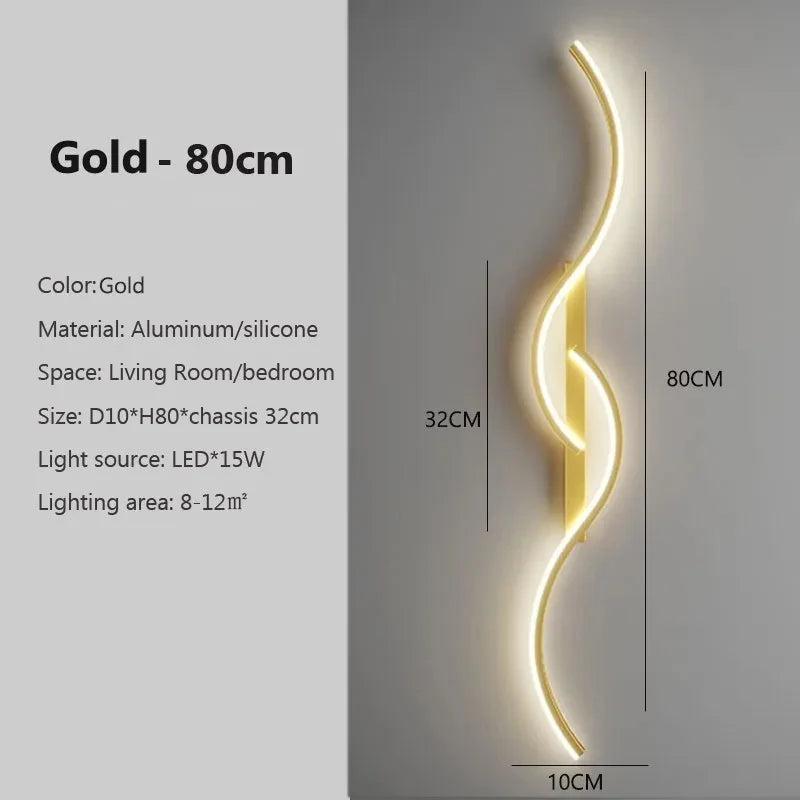 Ripple LED Wall Sconce | Wavy Minimalist Bedside Wall Light