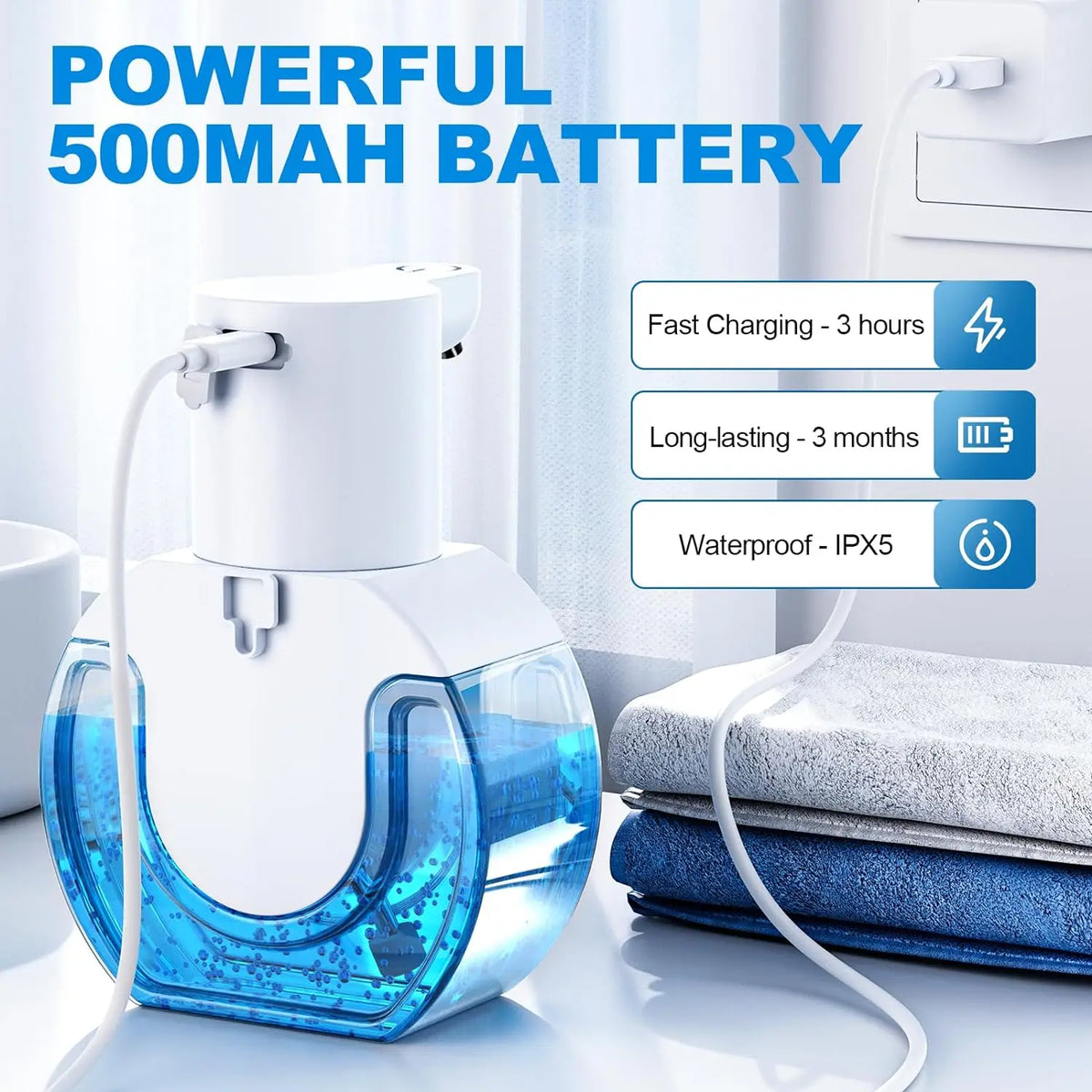 Sense Touchless Soap Dispenser | 420ml Automatic Pump, IPX5