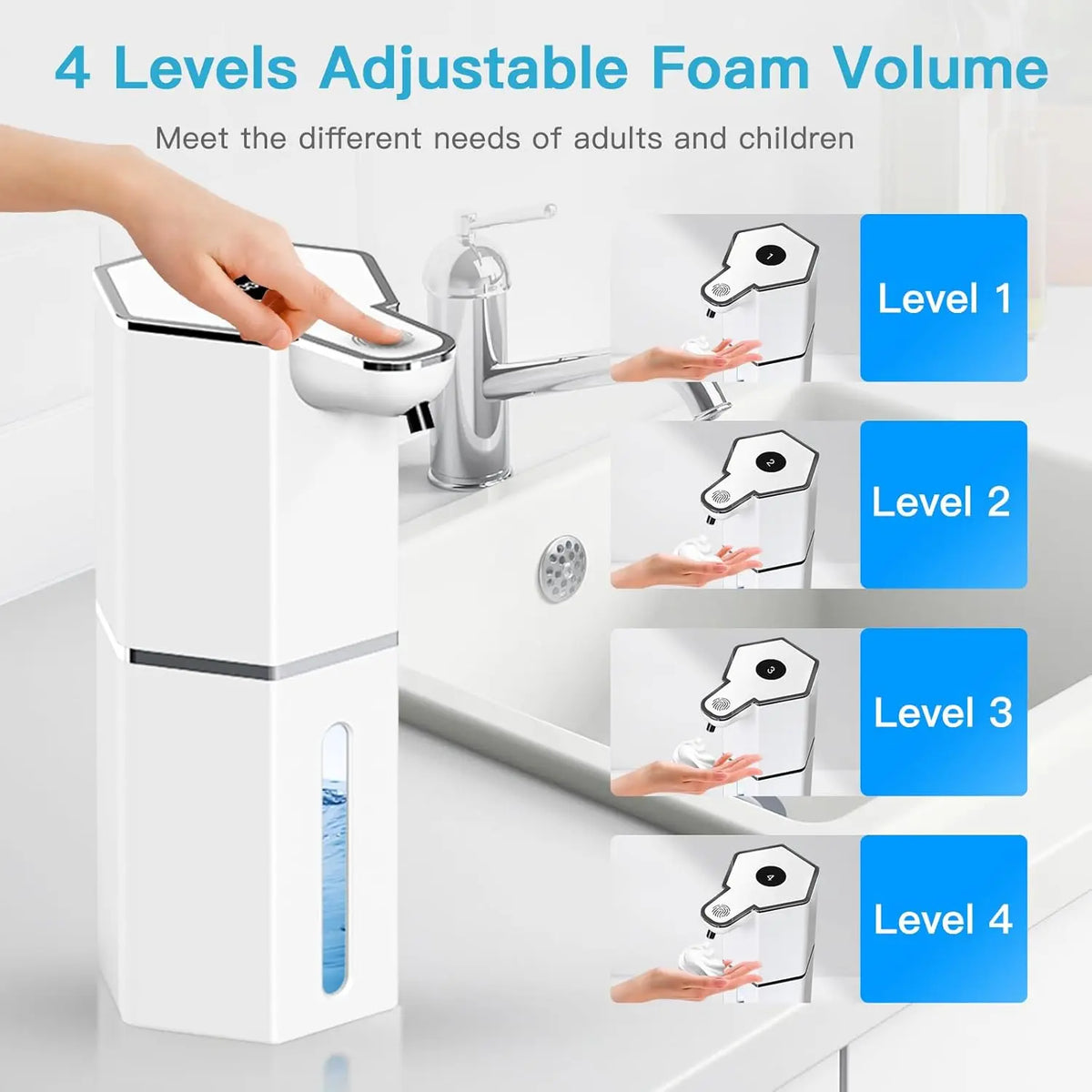 PureFoam Touchless Wall Soap Dispenser | Rechargeable Automatic Dispenser