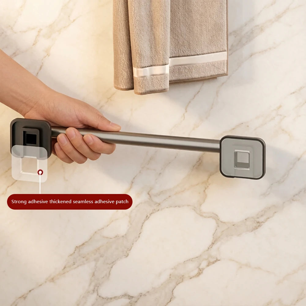 NoDrill Towel Rail | Punch-Free Wall Bar, 30 or 40cm