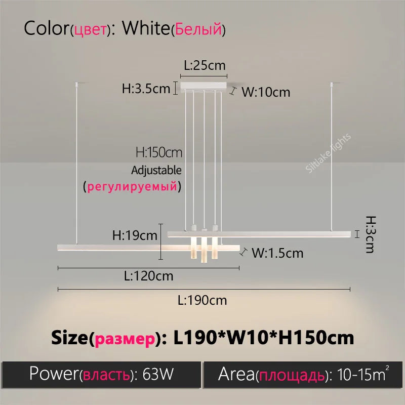 Linea Linear LED Pendant | Long Minimalist Kitchen Island Light