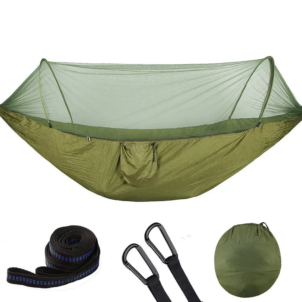 CanopyNest Camping Hammock | Pop-Up Mosquito Net Hammock for Two
