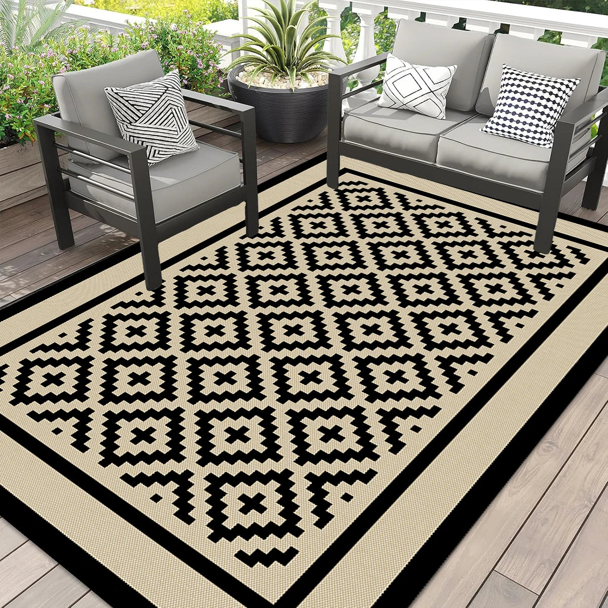 Terrace Reversible Outdoor Rug | Waterproof Patio Mat