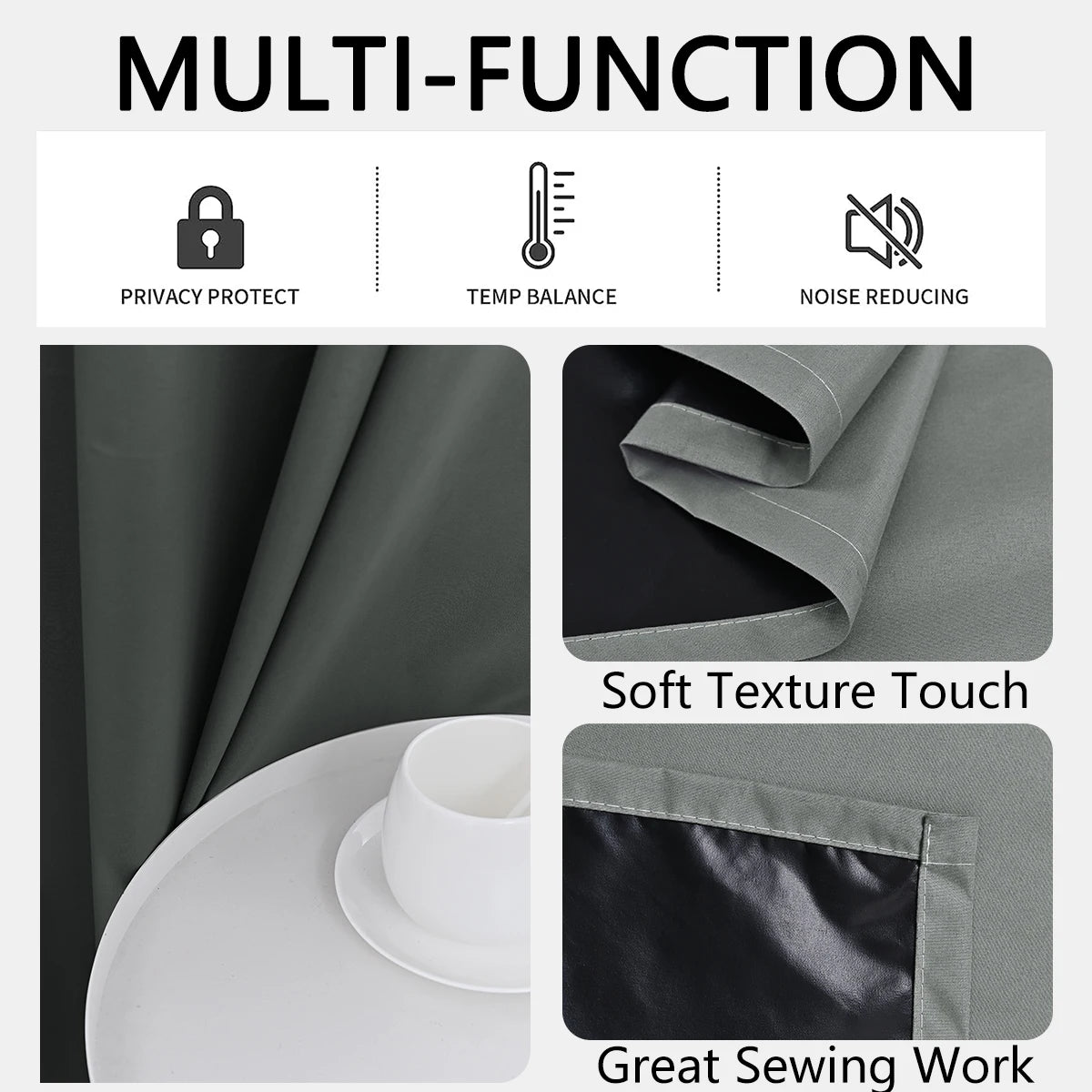 Serene Blackout Curtains | Set of 2 Room Darkening Panels