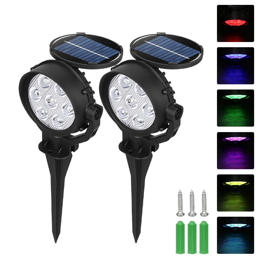 Prism Solar Spotlights | 9 LED RGB Landscape Lights