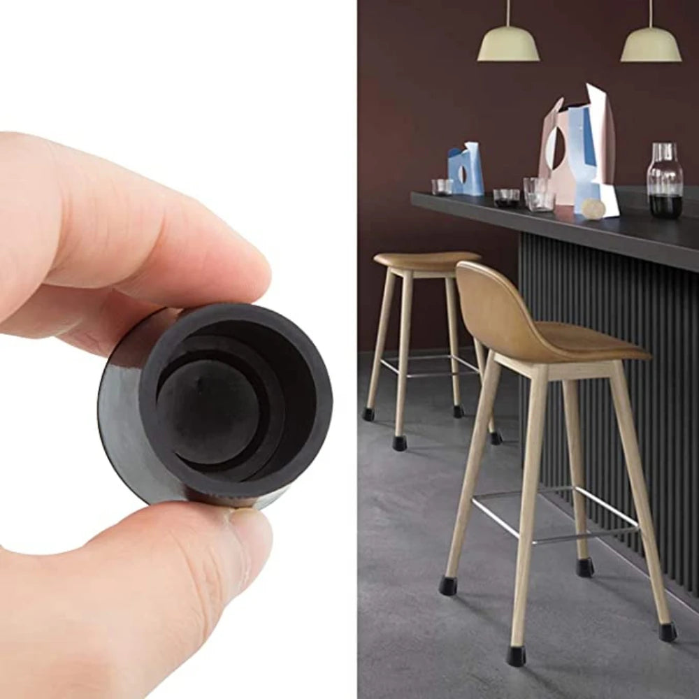 Silent Step Rubber Leg Plugs | Round Furniture Feet Caps