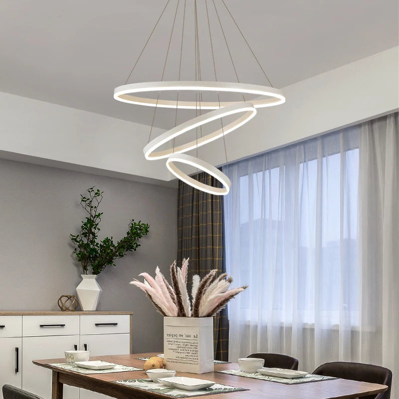Halo Ring LED Chandelier | Modern Multi-Ring Ceiling Pendant