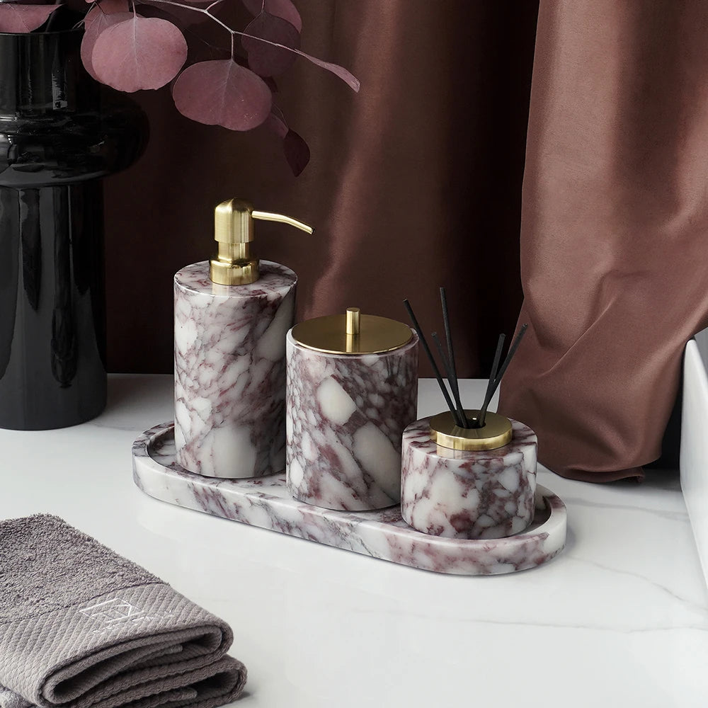 Viola Marble Bathroom Collection | Purple-Veined Natural Marble Accessories