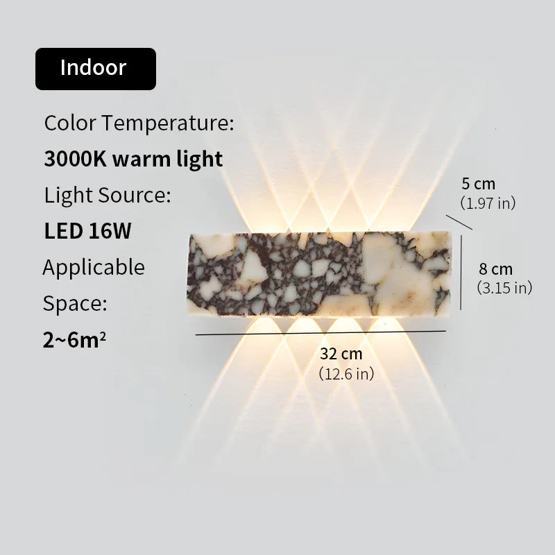 Terrazzo Stone Wall Light | Up & Down LED Wall Sconce