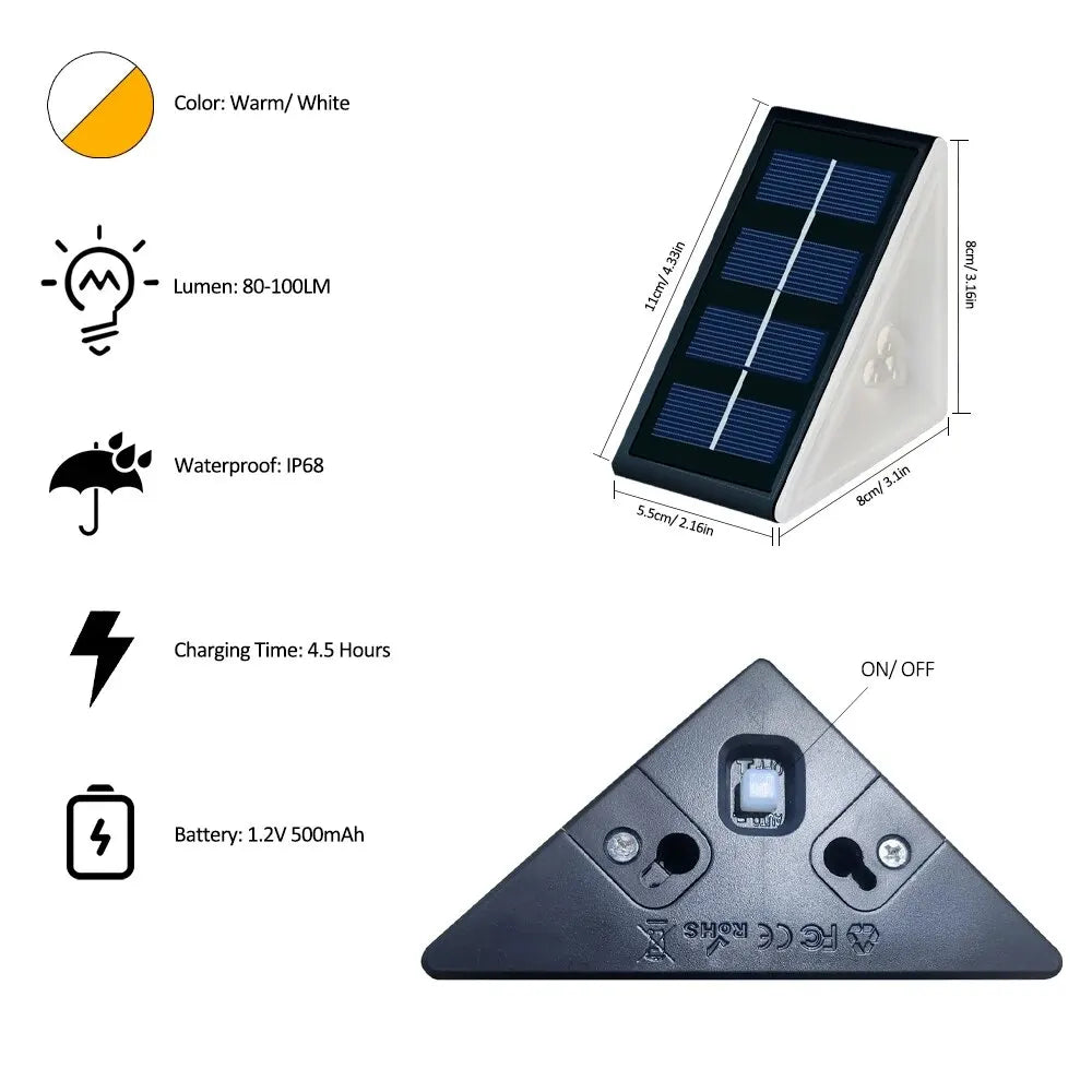 Stepglow Solar Deck Lights | IP67 Triangle Step Lamps