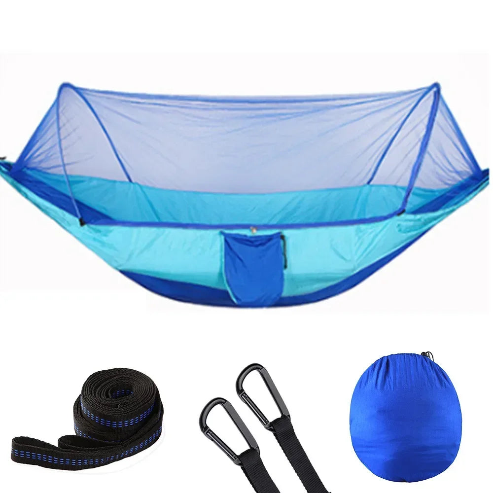 CanopyNest Camping Hammock | Pop-Up Mosquito Net Hammock for Two