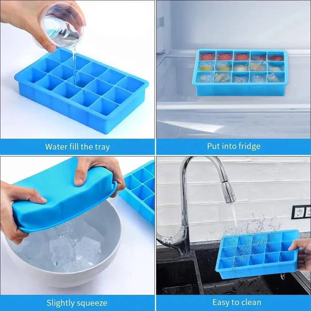 Polar Cube Ice Tray | 15-Cavity Silicone Mould with Lid