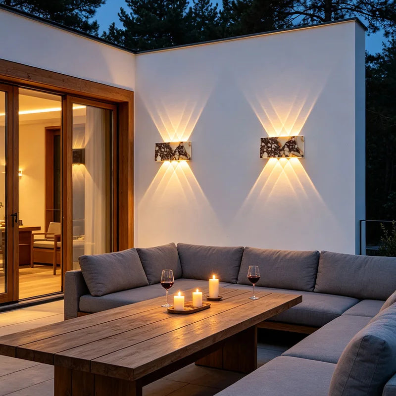 Terrazzo Stone Wall Light | Up & Down LED Wall Sconce
