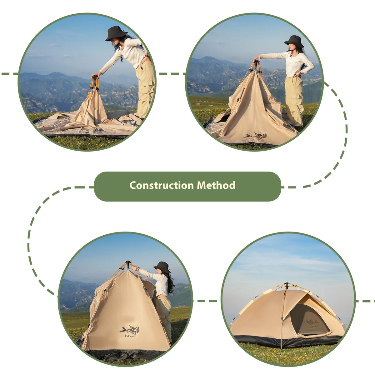 EasyCamp Instant Family Tent | Waterproof Pop-Up Tent for 3-4 People