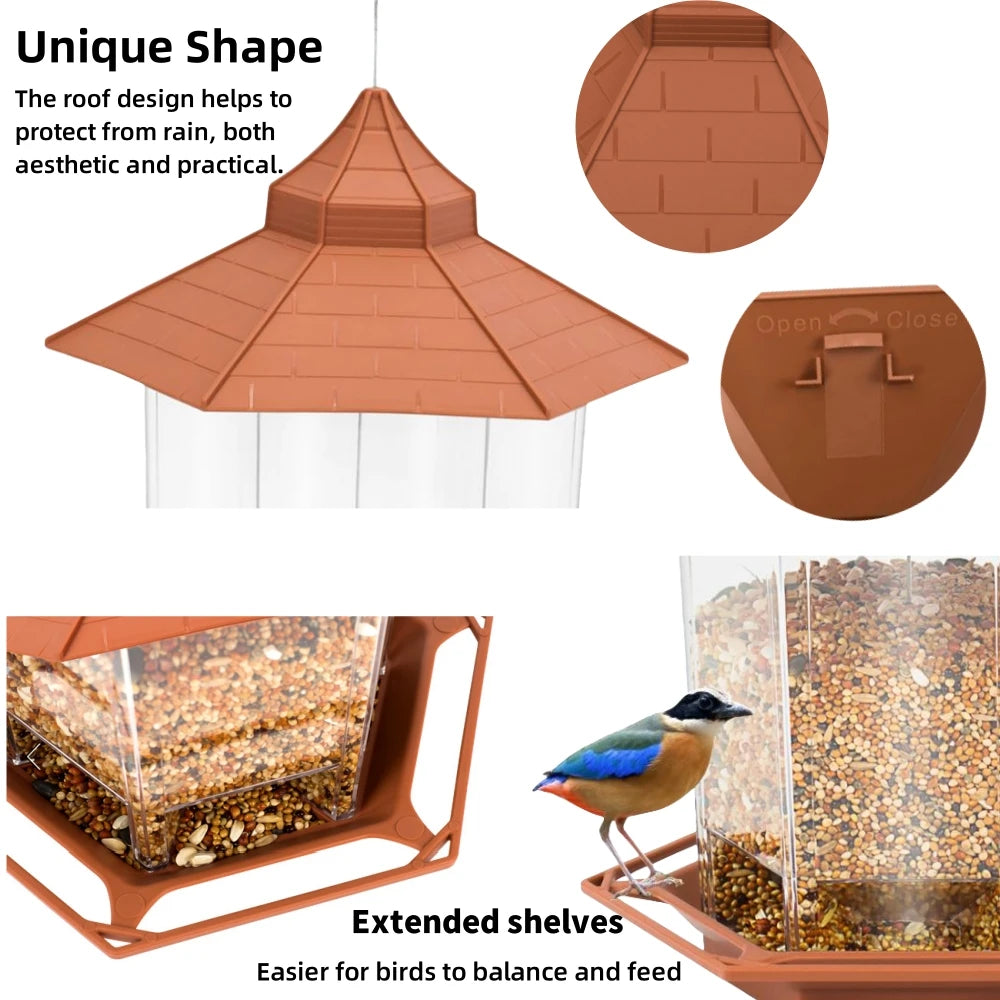 Gazebo Domed Bird Feeder | Hanging Multi-Port Seed House