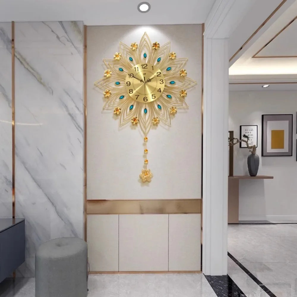 Starburst Wall Clock | Luxury Gold Silent Decorative Clock