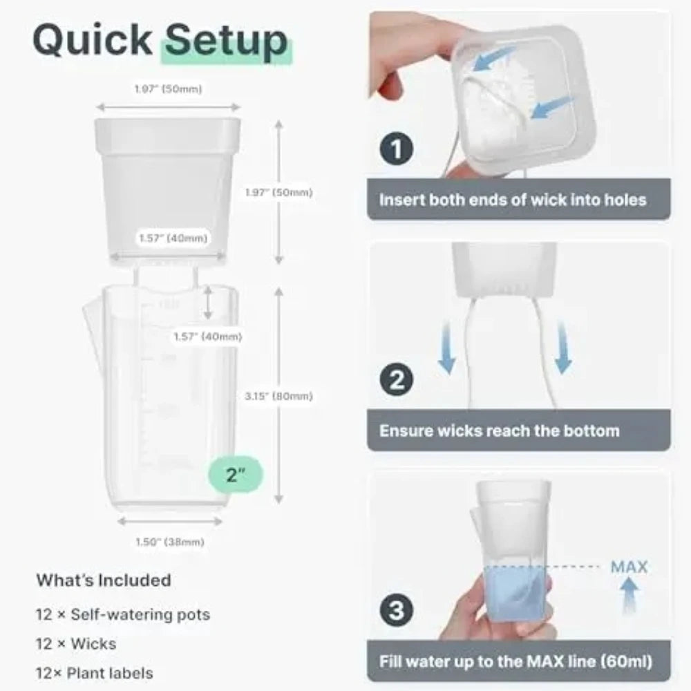 Sprout Start Self-Watering Pots | Mini Seedling Planters