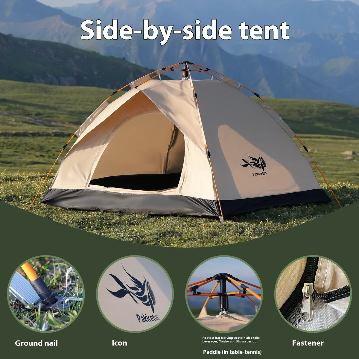 EasyCamp Instant Family Tent | Waterproof Pop-Up Tent for 3-4 People