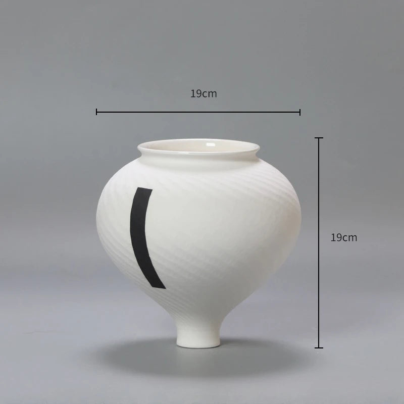 Swirl Minimal Ceramic Vase | Modern White Sculptural Vase