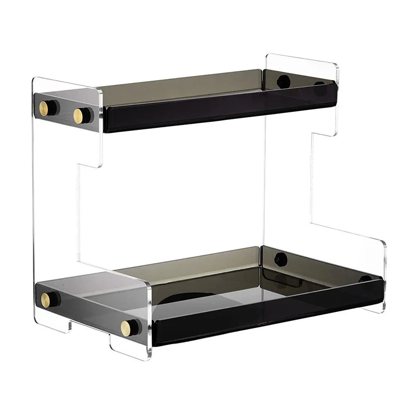 Clearview Acrylic Makeup Organiser | 2-Tier Vanity Storage Shelf