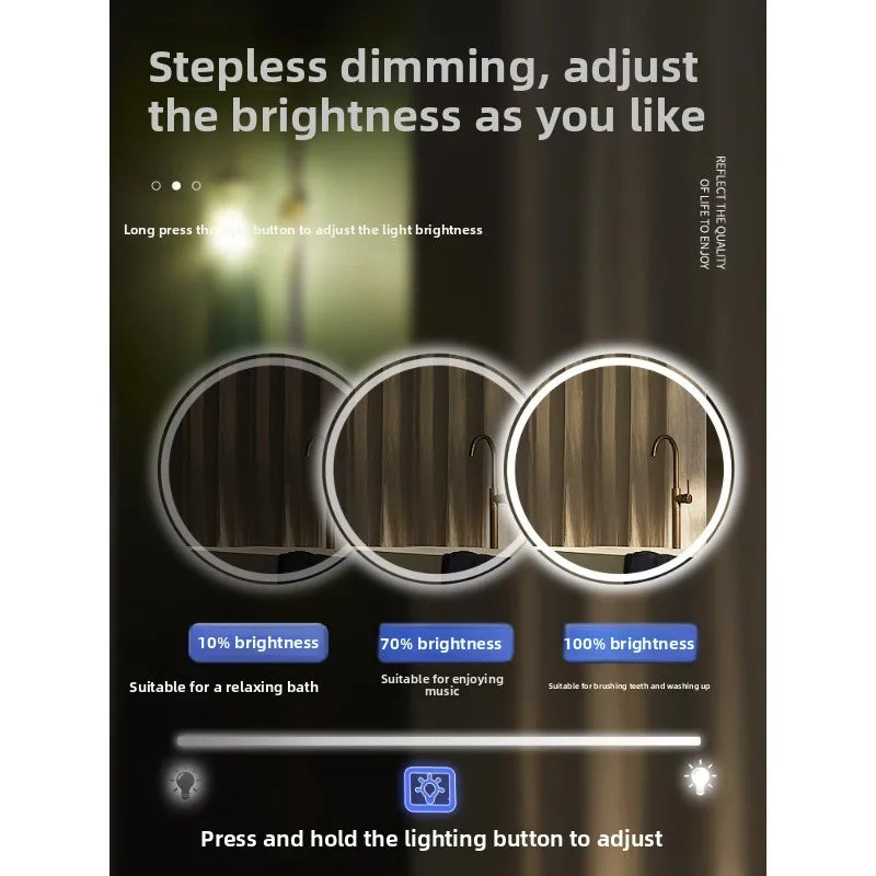 HaloGlow Round LED Bathroom Mirror | Anti-Fog Touch Vanity Mirror