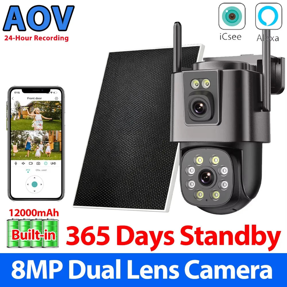 SunGuard Dual-Lens Solar Camera | 4K Wireless Outdoor Security Camera