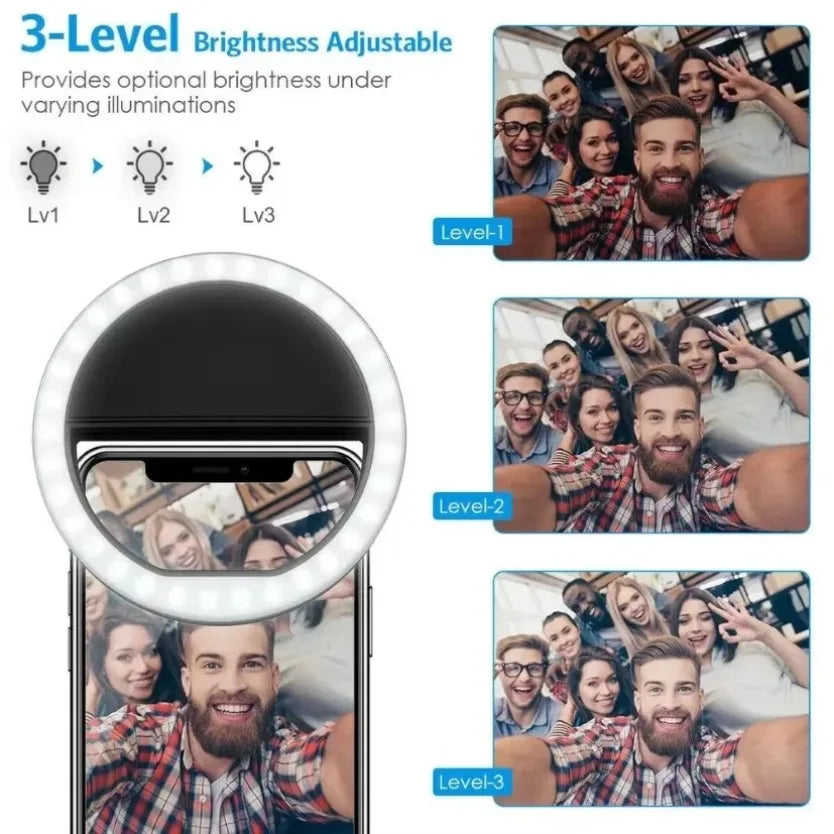 Halo Lens Clip Light | Rechargeable Phone Selfie Ring
