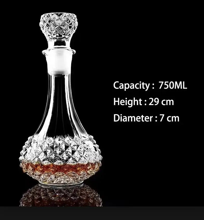 Crystal Cut Whisky Decanter | Lead-Free Glass Spirits Decanter