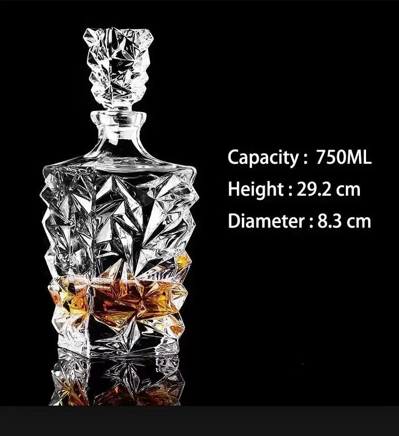 Crystal Cut Whisky Decanter | Lead-Free Glass Spirits Decanter