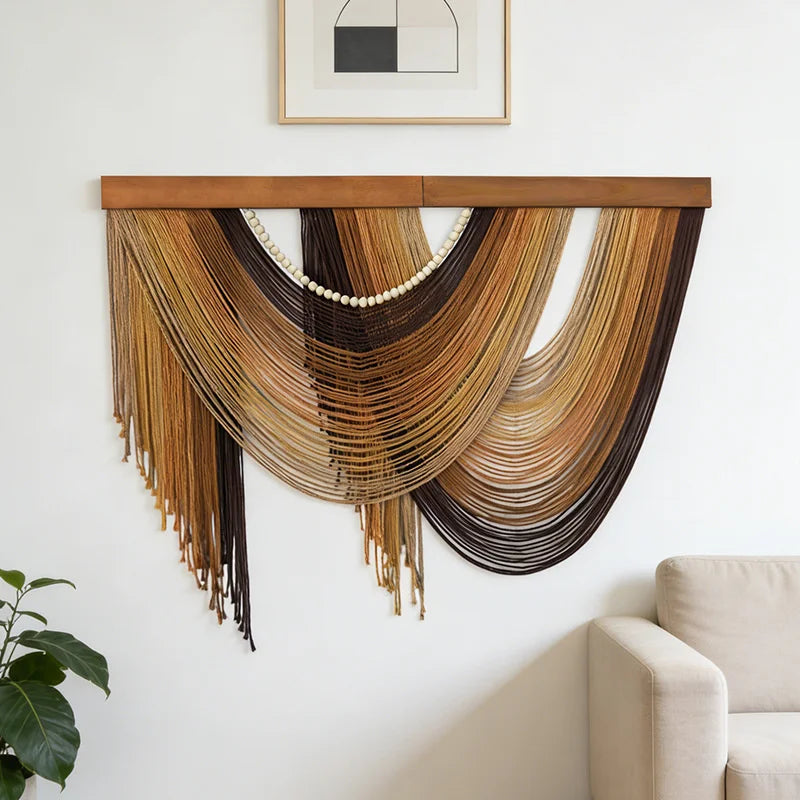 Cascade Macrame Wall Hanging | Large Boho Woven Tapestry 100 × 80 cm