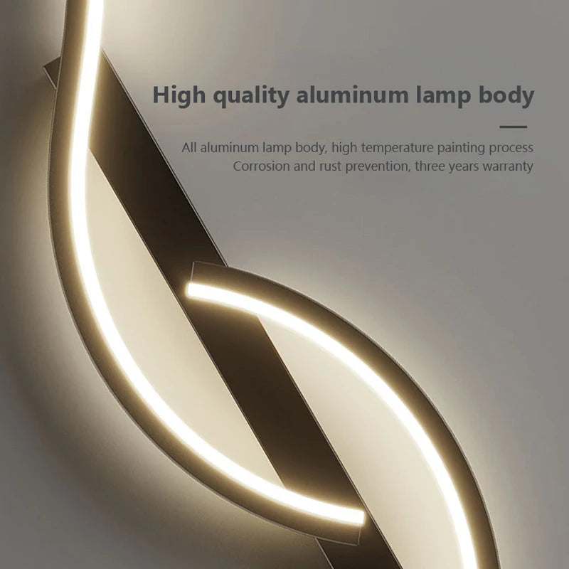 Ripple LED Wall Sconce | Wavy Minimalist Bedside Wall Light