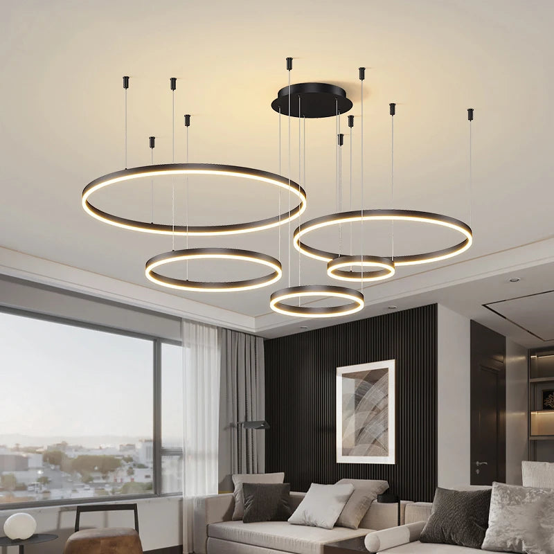 Orbit Ring LED Chandelier | Multi-Ring Modern Pendant Light