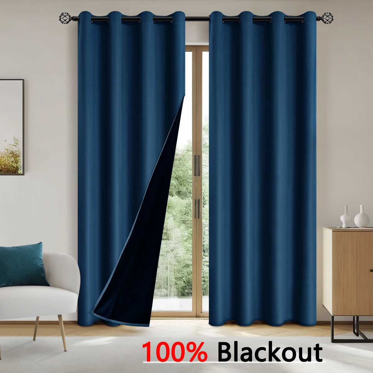 Serene Blackout Curtains | Set of 2 Room Darkening Panels