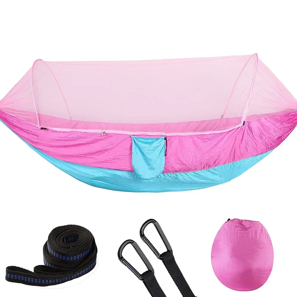 CanopyNest Camping Hammock | Pop-Up Mosquito Net Hammock for Two