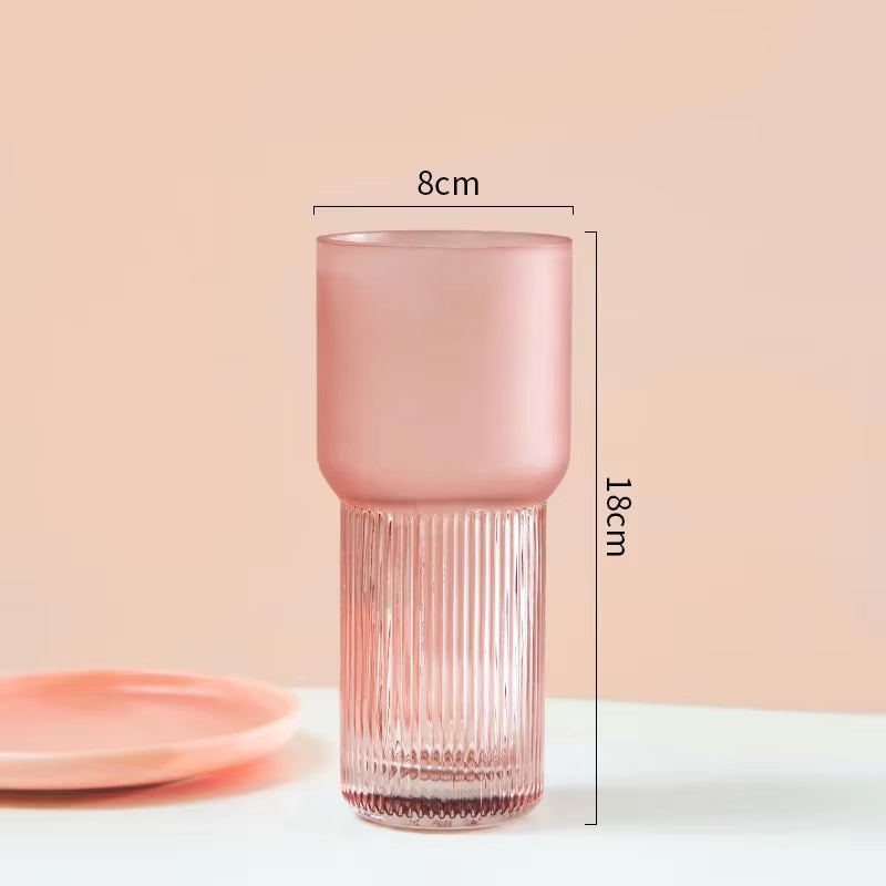 Blush Pink Frosted Glass Vase