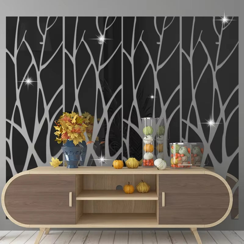 Tree Silhouette Acrylic Mirror Wall Decals