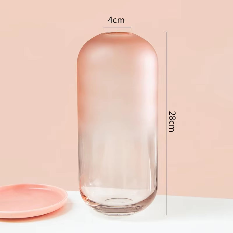 Blush Pink Frosted Glass Vase