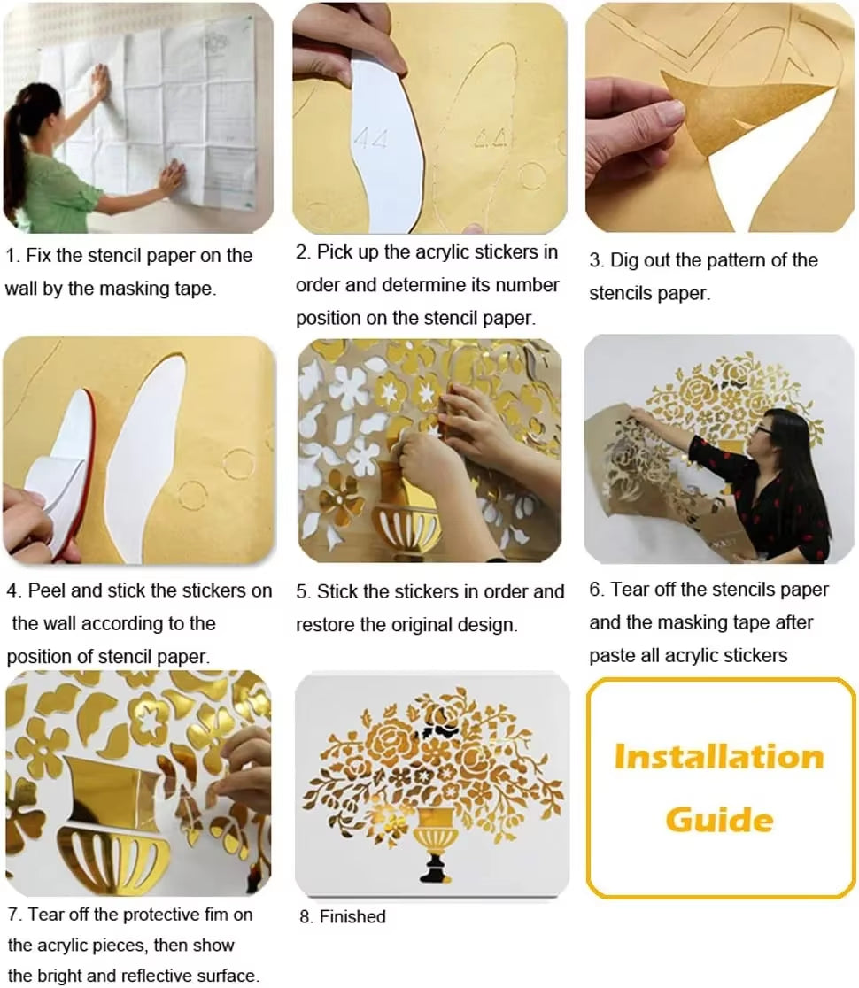 Tree Silhouette Acrylic Mirror Wall Decals