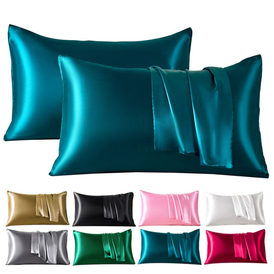 Lustre Satin Pillowcases | Smooth Cooling Covers, Set of 2