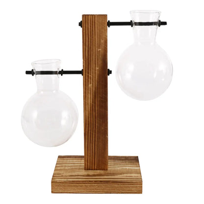 Arbor Bulb Vase | Glass Propagation Station with Wood Stand