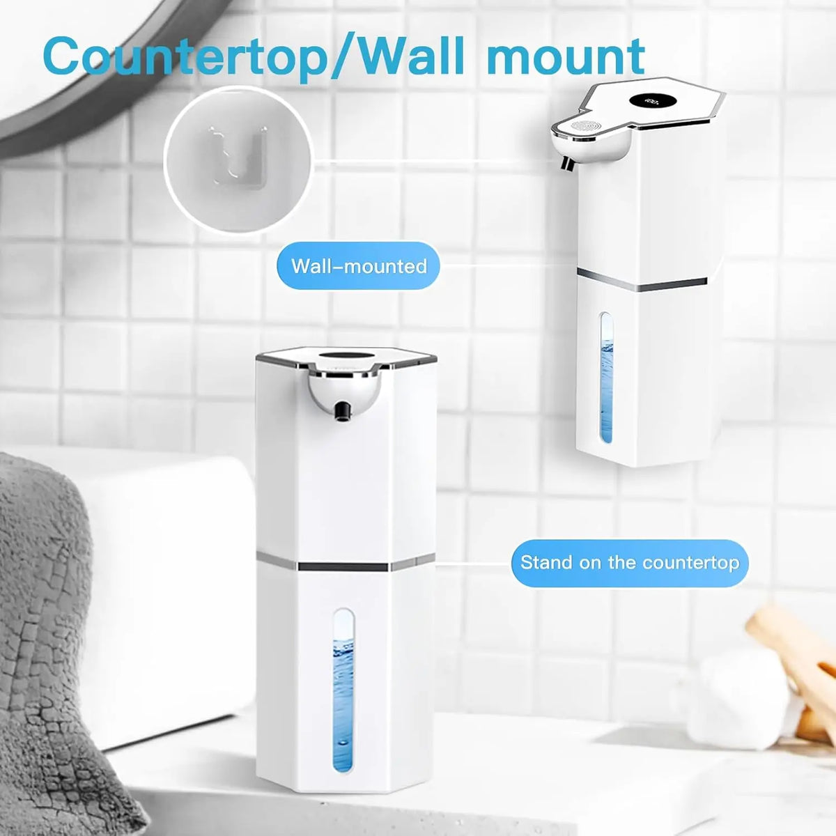 PureFoam Touchless Wall Soap Dispenser | Rechargeable Automatic Dispenser