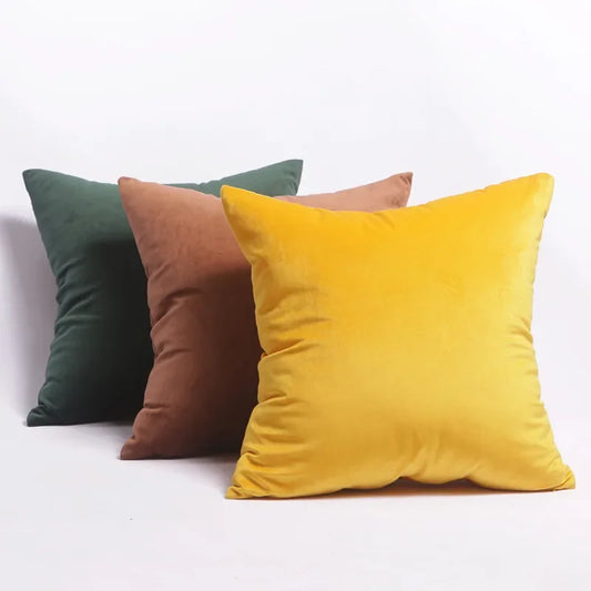 Plush Velvet Cushion Cover | Solid Colour Throw Pillow Case