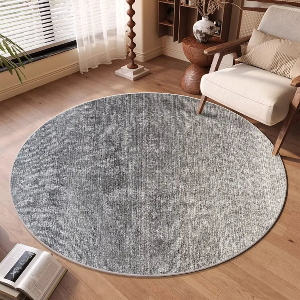 Lumen Abstract Round Rug | Soft Washable Circular Area Rug