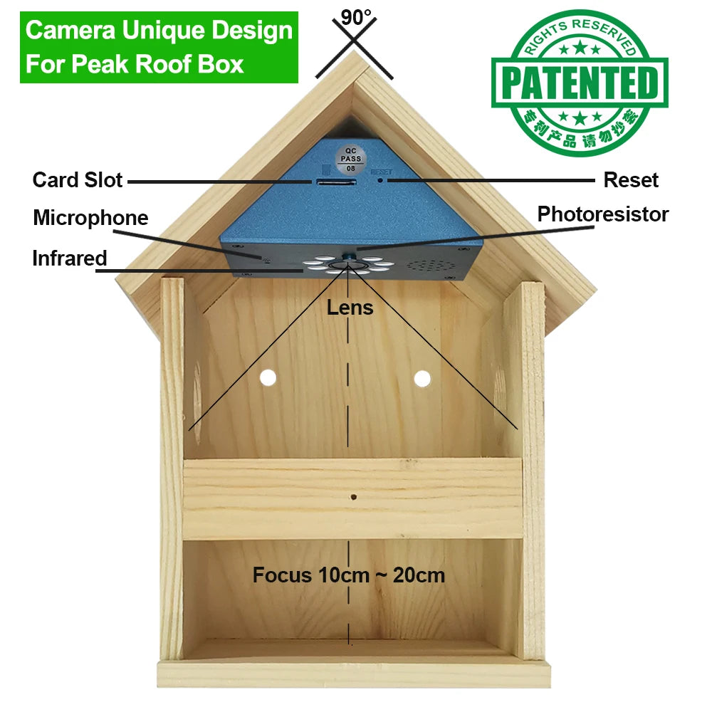 NestCam Smart Bird House Camera | WiFi Wooden Birdbox with Night Vision